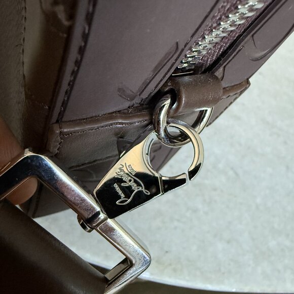 Christian Louboutin 3225098 Ruisbuddy Zipped Leather Crossbody Bag Cosme Brown - Picture 7 of 15
